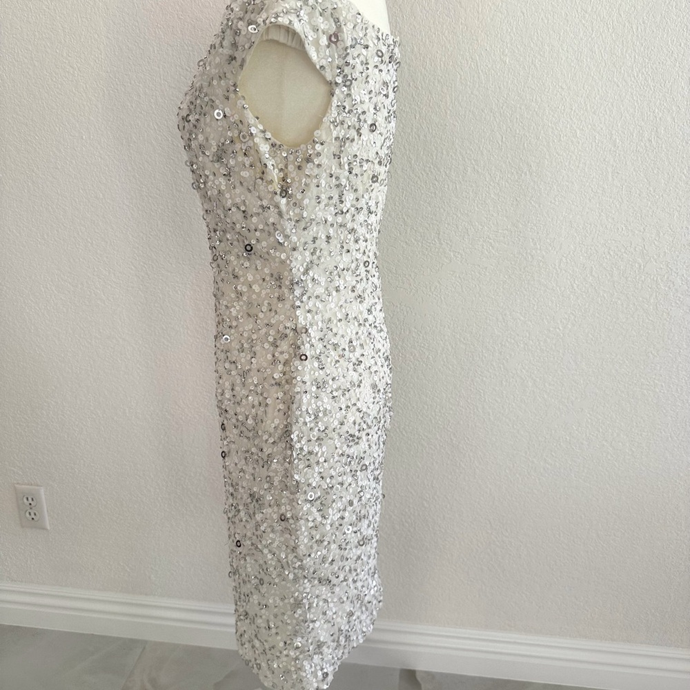 Adrianna Papell Sequin Off Shoulder Evening Dress - Picture 5 of 7